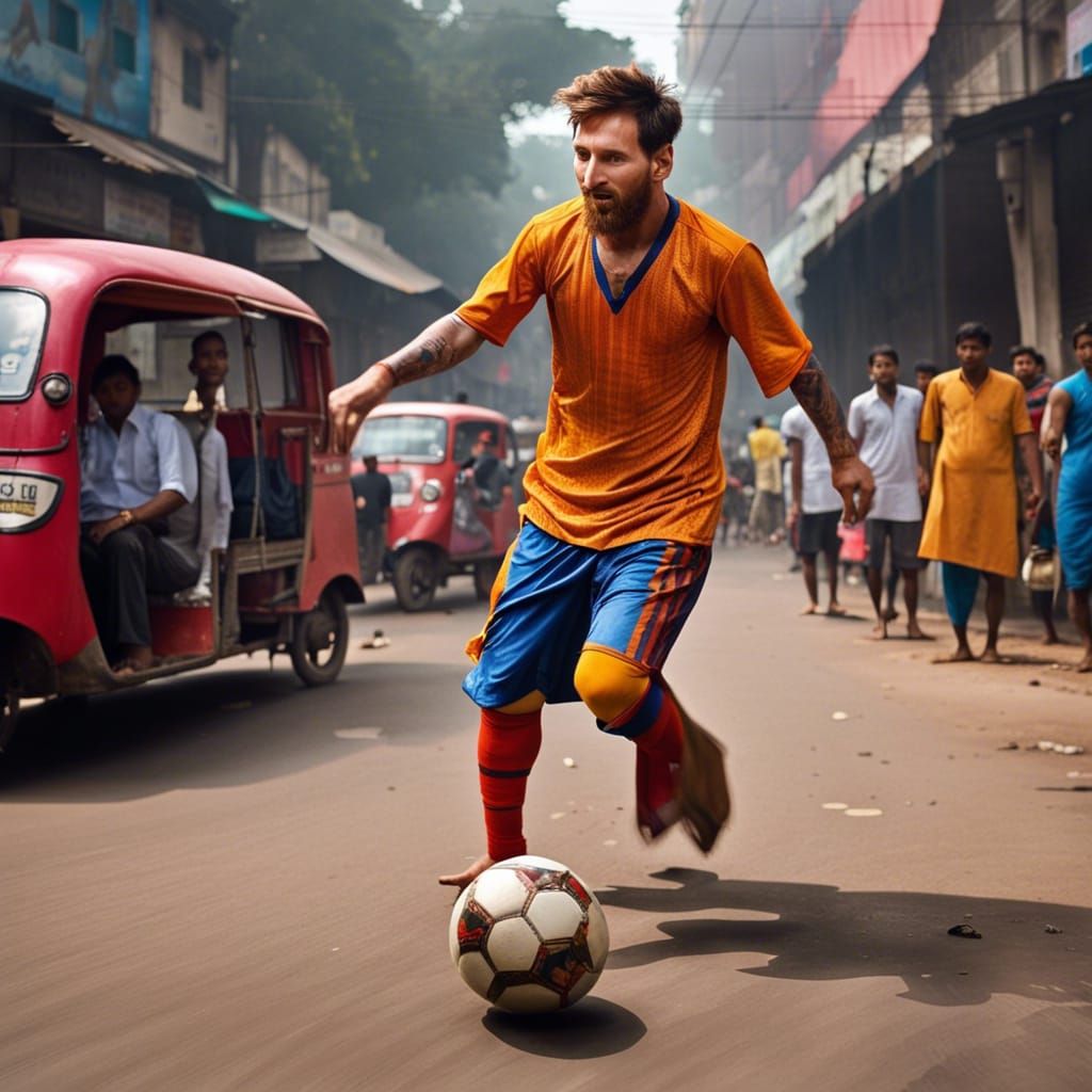 When Lord Messi Plays Football in Kolkata's Street