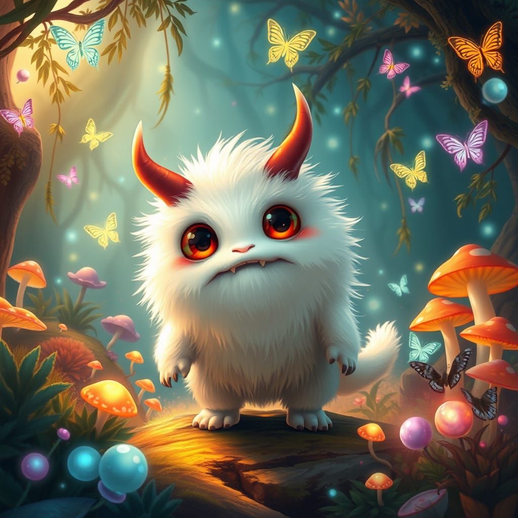 Whimsical Forest Monster in Painterly Style