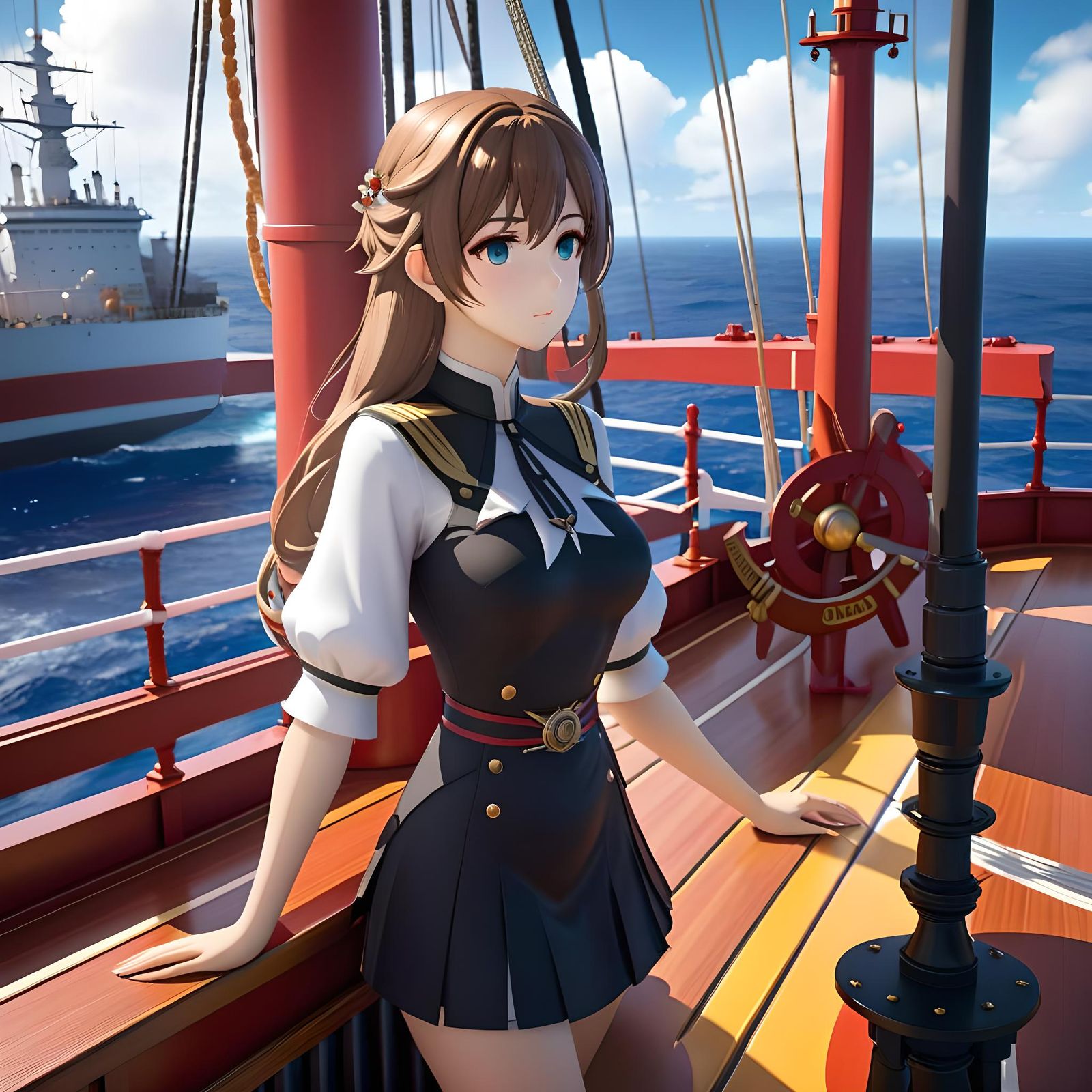 Nadia la Arwall on deck