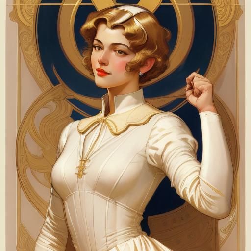 Industrious Figure in Classic Illustration Style