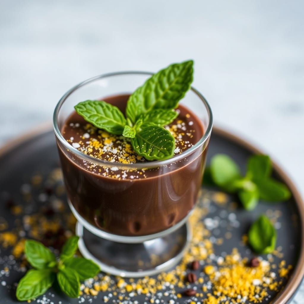Cardamom Chocolate Mousse Dessert with Gold Dust