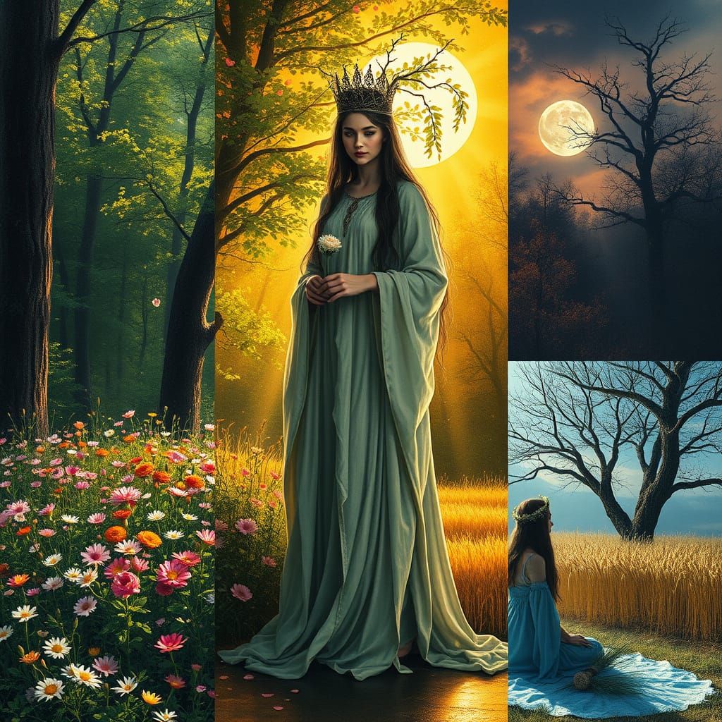 Baltic Goddess Žemyna's Seasons: Mystical Illustrations of S...