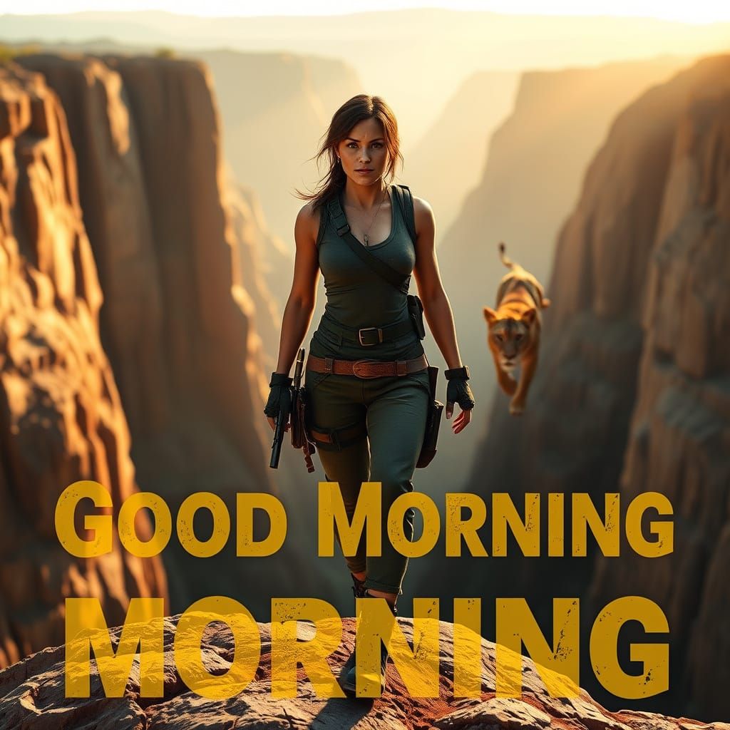 Lara Croft Embarks on a Daring Adventure in a Vast Canyon La...