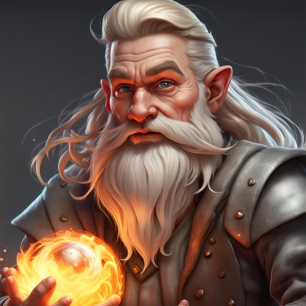 Gnome Sorcerer Portrait in Art Nouveau Style