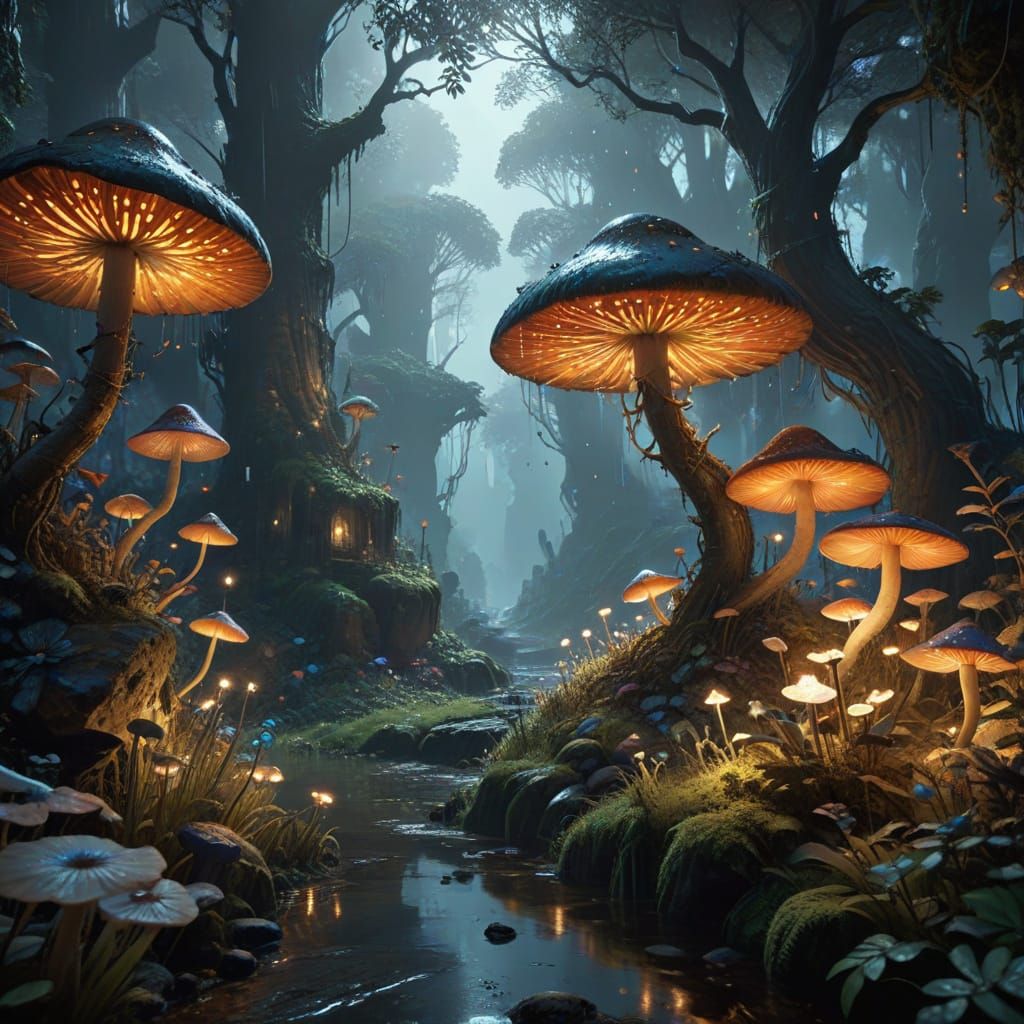 Surreal Dreamworld with Cinematic Lighting and Intricate Det...