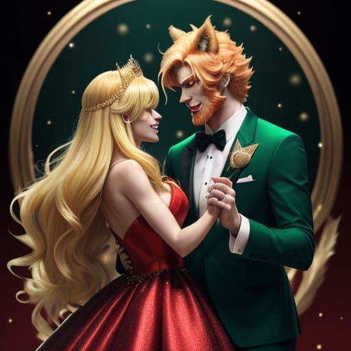 Christmas Formal Beauty in Golden Tiara