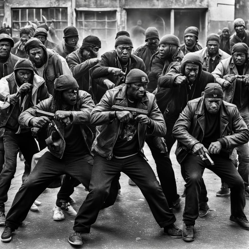 Intense Gang Warfare in Urban Setting