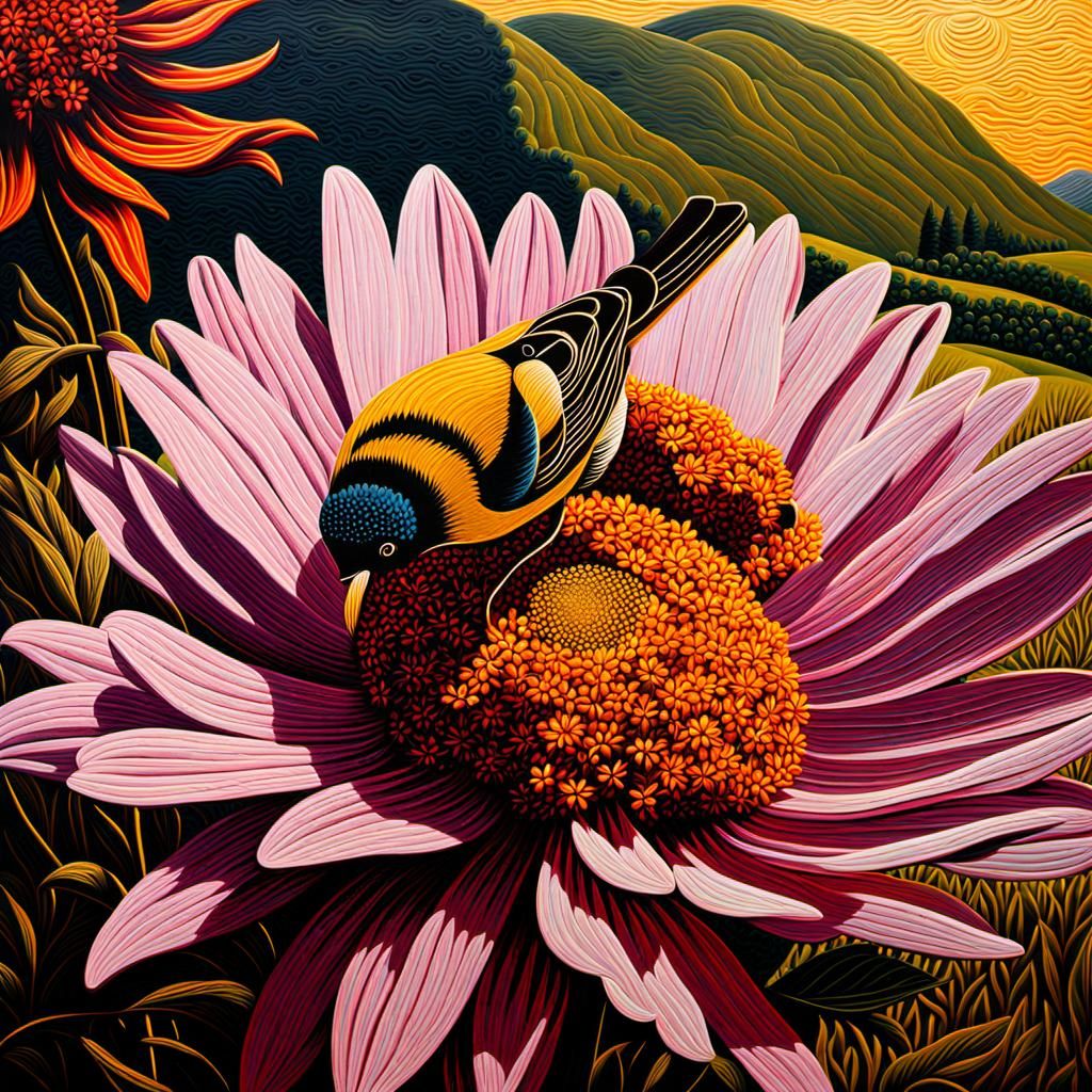 Saint of Bees in Modern Oil Painting Style