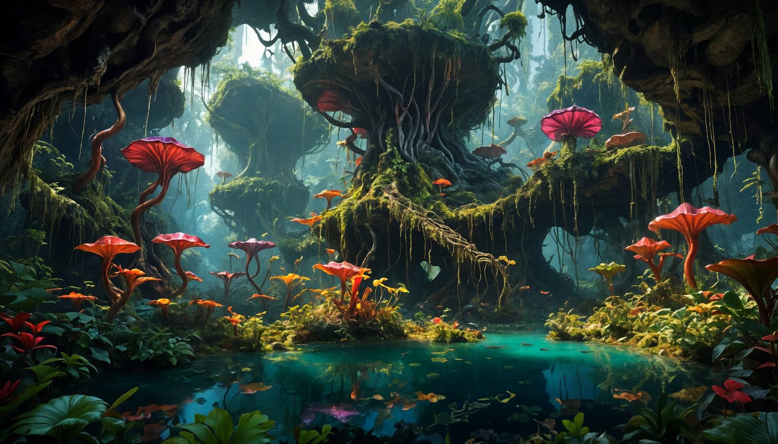 Unnatural Forest on Alien World with Hybrid Creatures