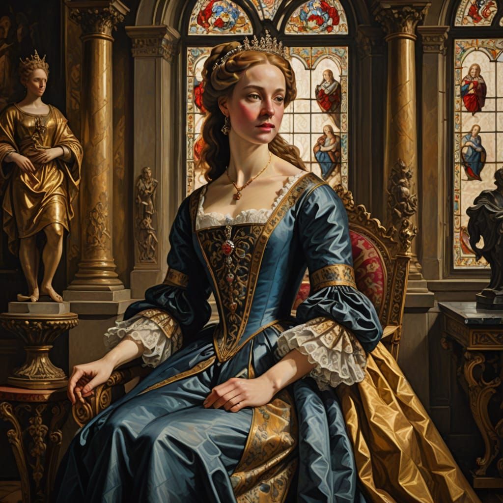 Regal Aristocrat in Baroque Castle