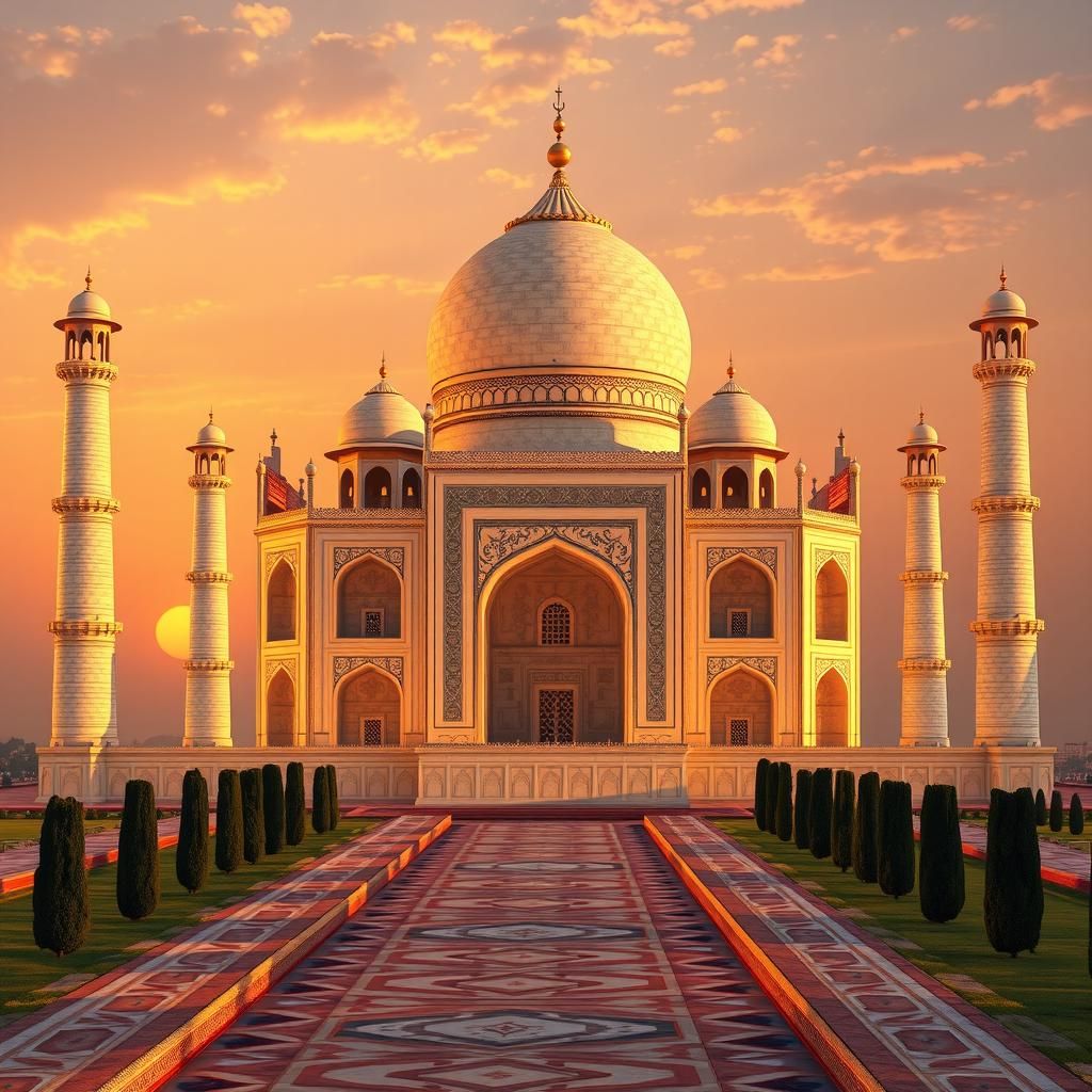 Majestic Taj Mahal: 3D Rendered Mughal Architecture