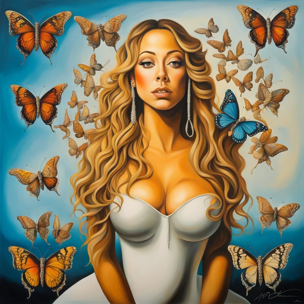 Mariah Carey in Surrealist Melting Dreamscape