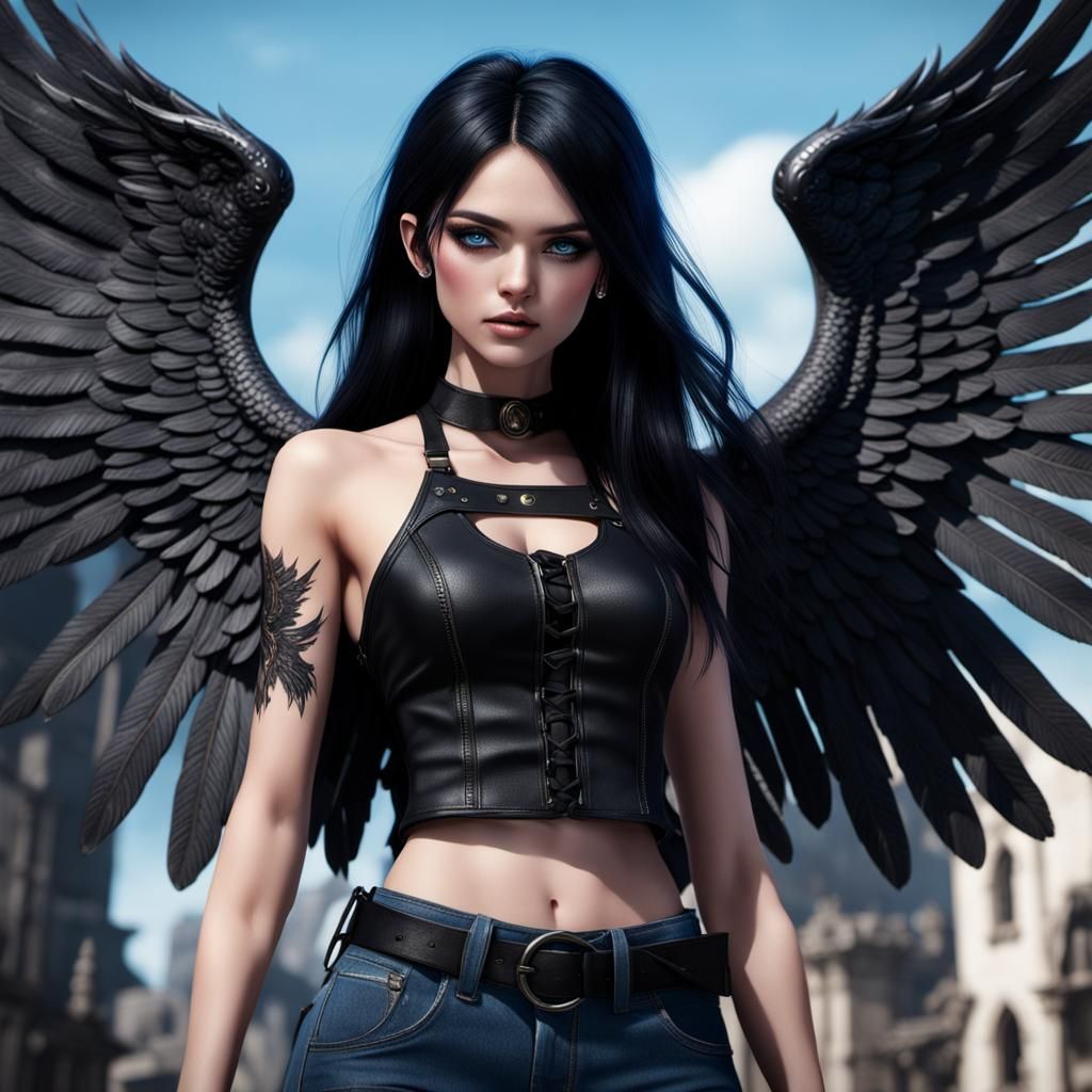 Winged Teenager in Detailed Fantasy Art