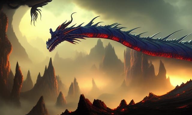 Detailed Lightning Dragon Concept Art