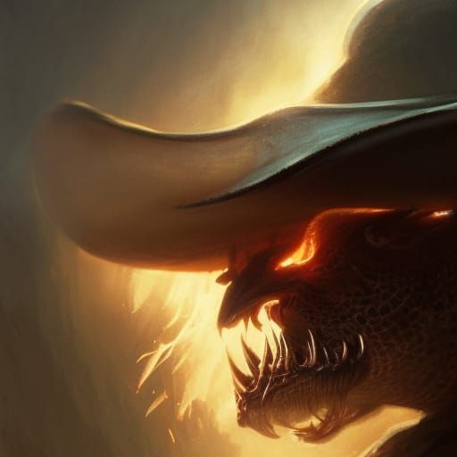 Balrog in Cowboy Hat: Dark Fantasy Art