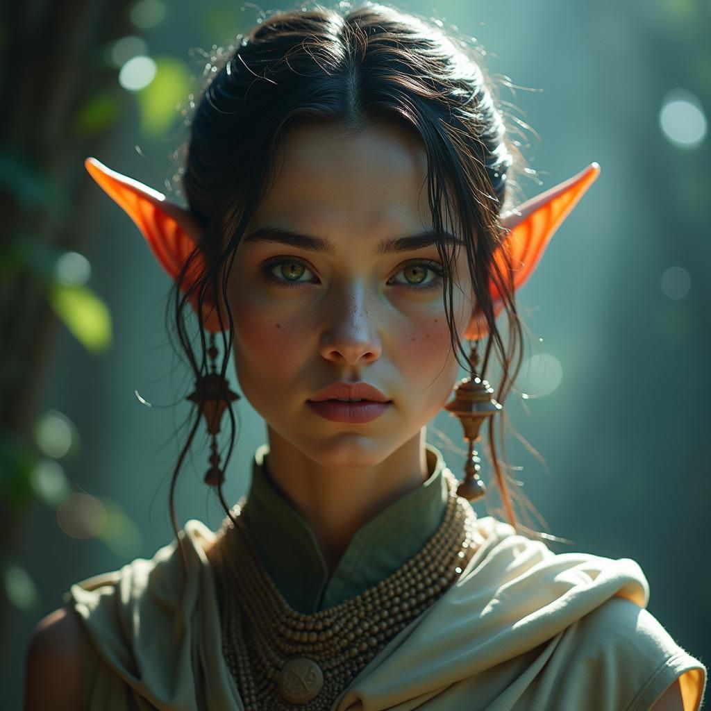 Elven Woman Portrait in an Intergalactic Setting