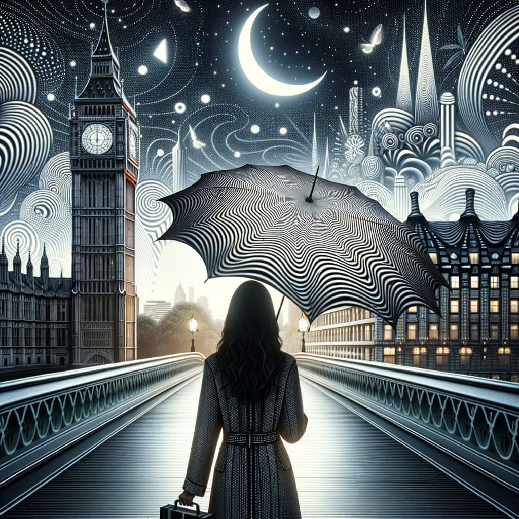 Magical Night in London with Vertigo Art Umbrella