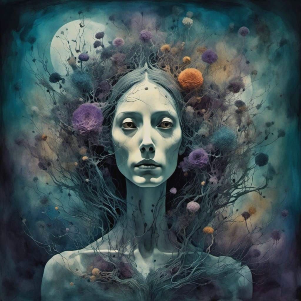 Ghost portrait Detailed Illusionary concept art of Inside th...