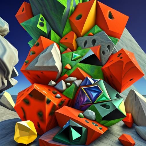 Detailed 3D Fractal Geometric Vector Art