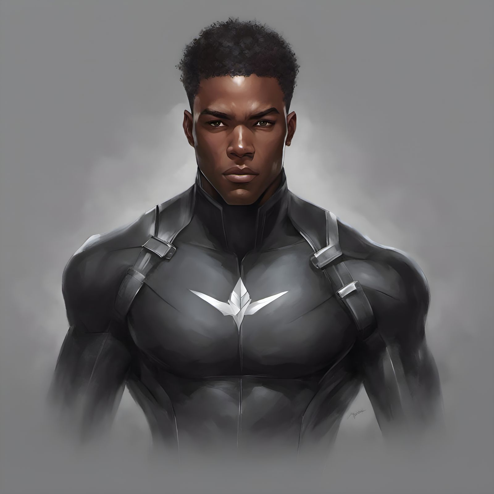 Handsome Young Hero in Stealth Suit: Digital Portrait