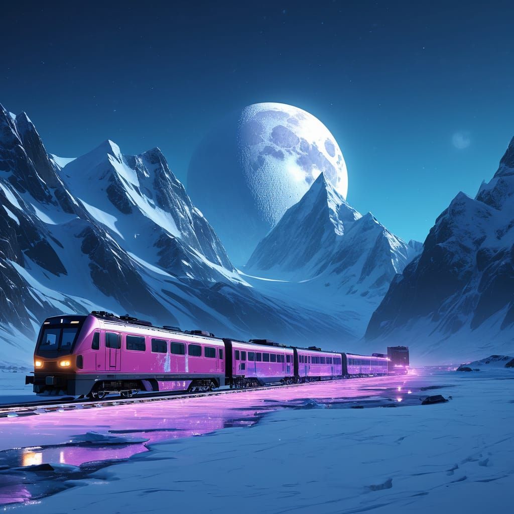Crystal Train Speeds Through the North Pole in Hyper-Realist...