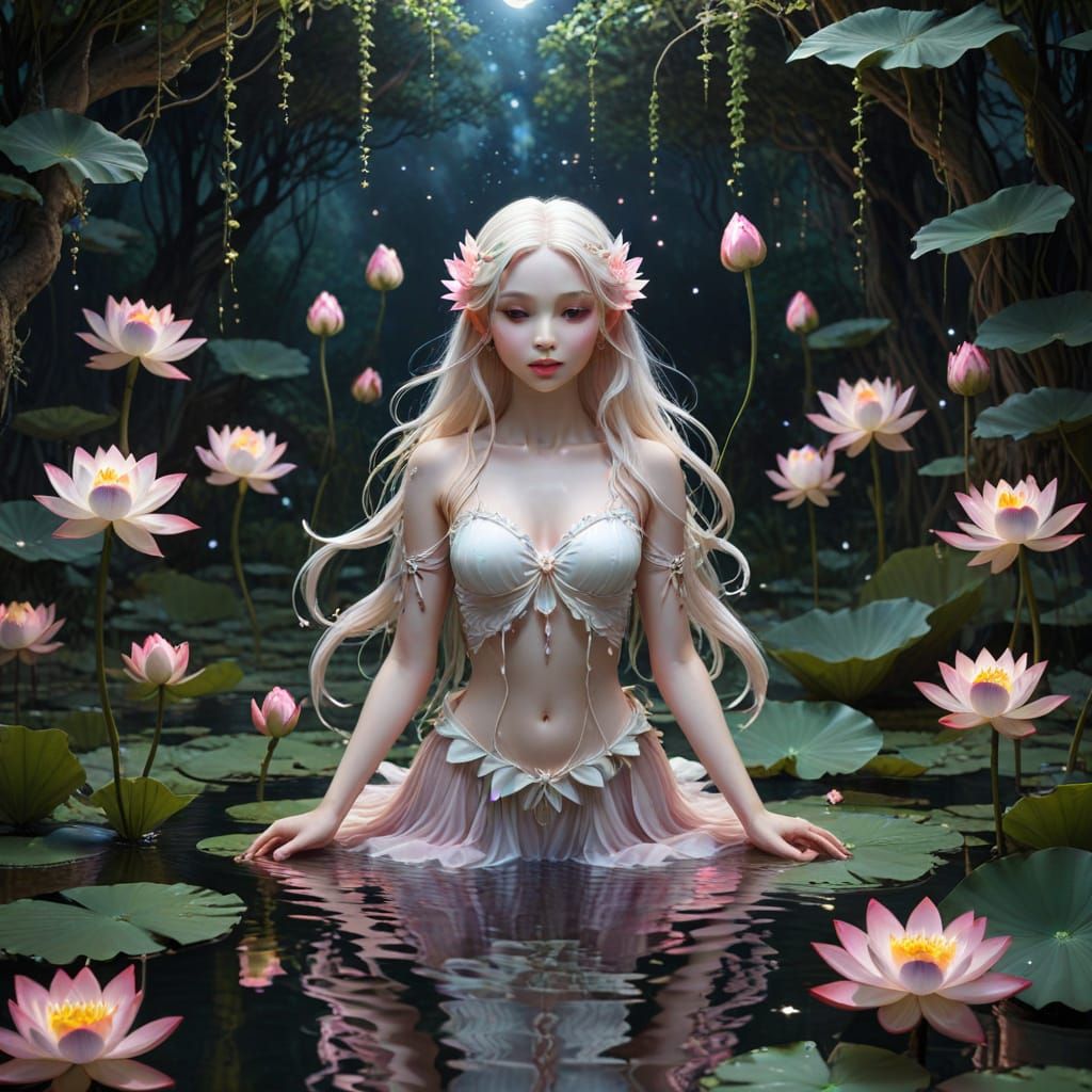 Water Nymph in Lotus Pond