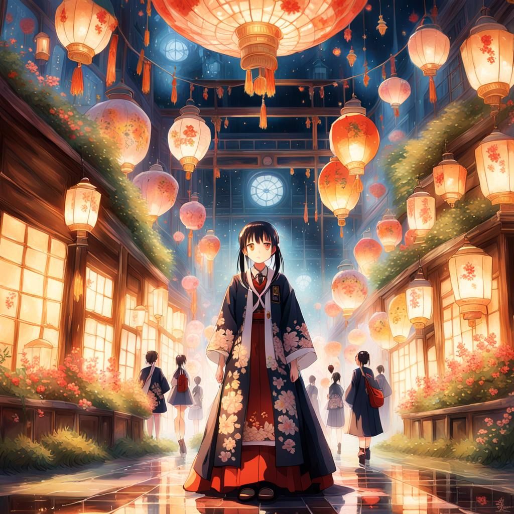 Mystical Kakegurui Student in Dreamy Fantasy Setting