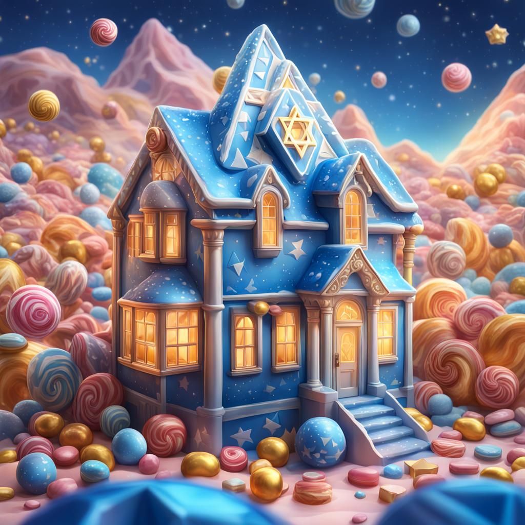 Star of David House in Candy Art Style