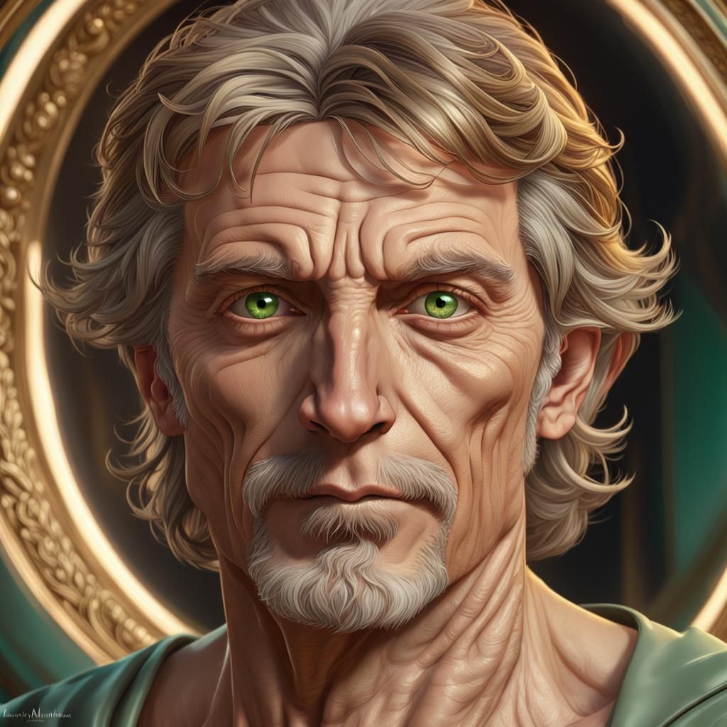 Portrait of Italian Man in Hyperdetailed Style