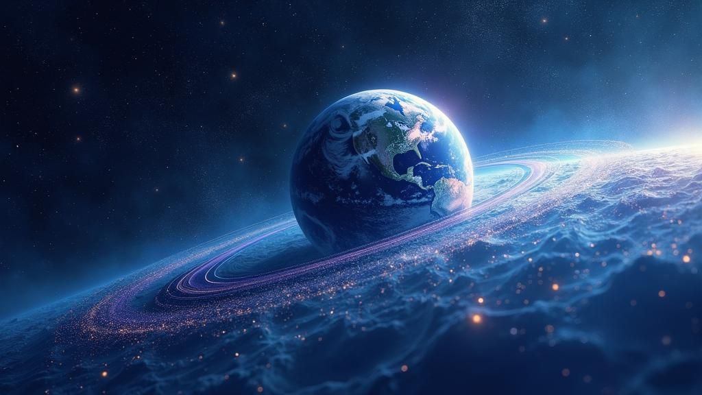 Mini Moon Orbiting Earth in Astral Style