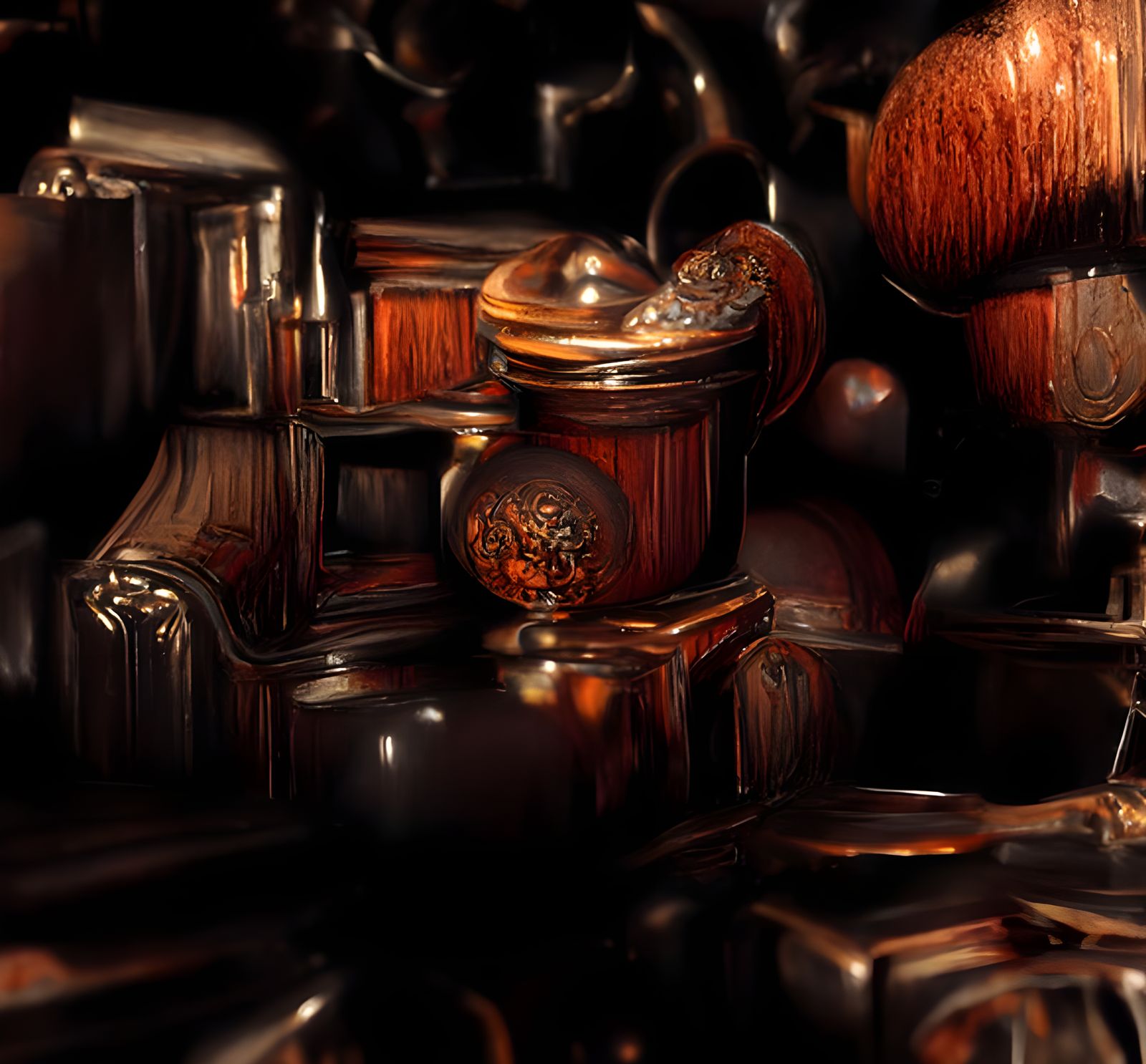 Ornate Antique Music Box Digital Painting