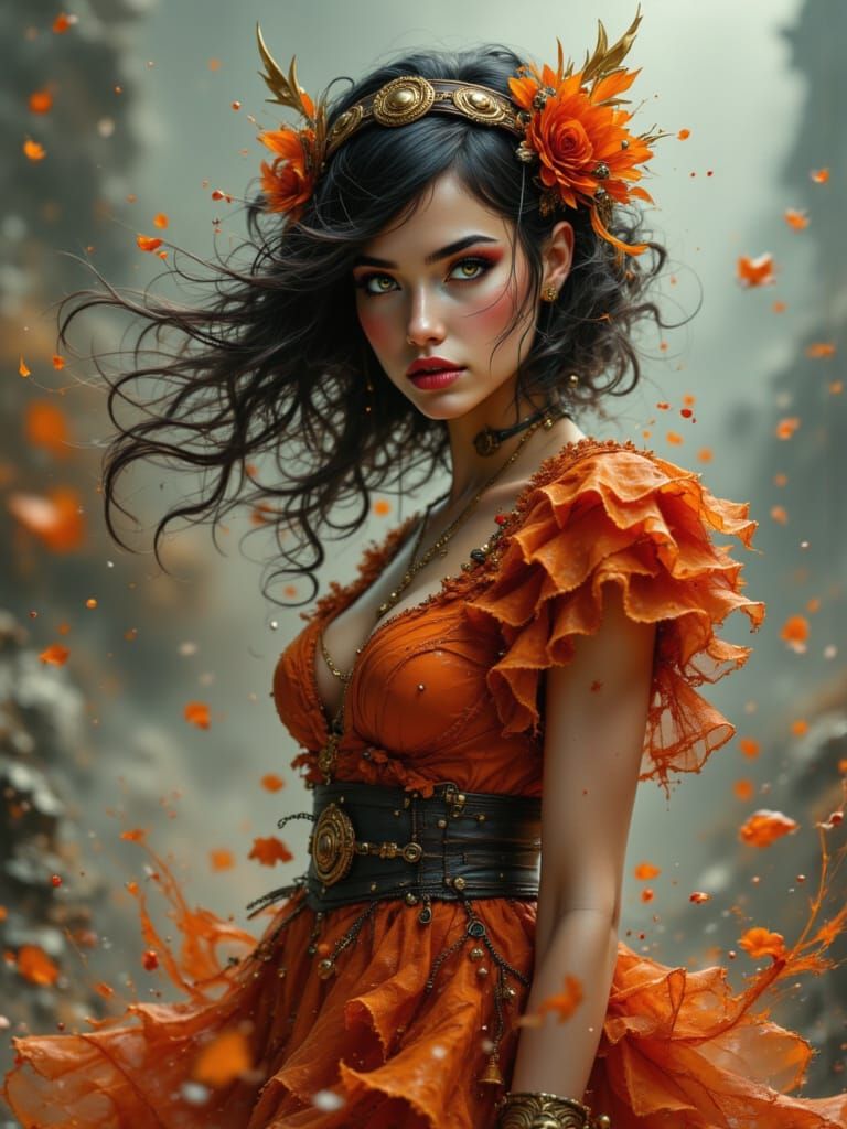 Beautiful Girl in Bauhaus Akimora Style