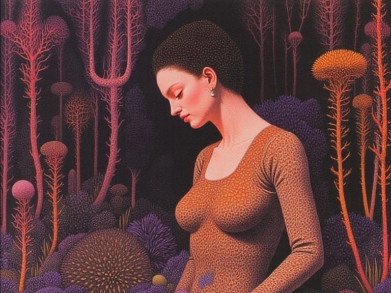 <lora:Somniorum:0.8>  <lora:Concelo:0.5> in a fusion of surrealism and naïve art, by Antonio Saura, pat steir, a full le...