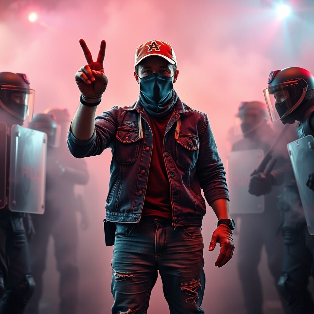 Defiant Protester in Ash Ketchum Outfit Confronts Police in ...