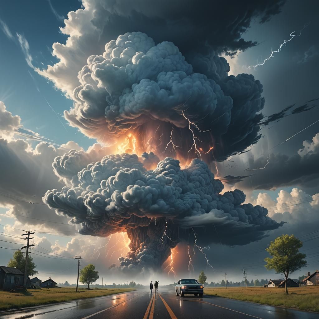 Surreal Cloudscape in Ash Thorp and Stalenhag Style