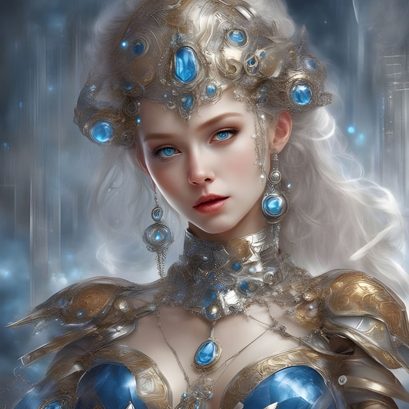 Futuristic Princess with Mesmerizing Beauty in Digital Art