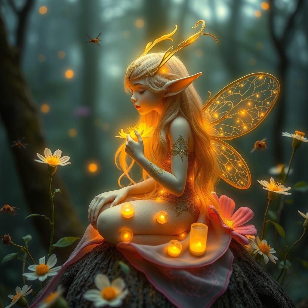 Elf of Ancient Light in Mystical Surrealism
