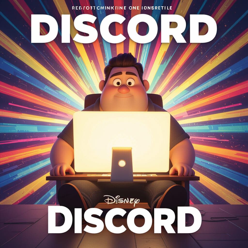 Movie Poster: Discord - Man at Glowing Computer