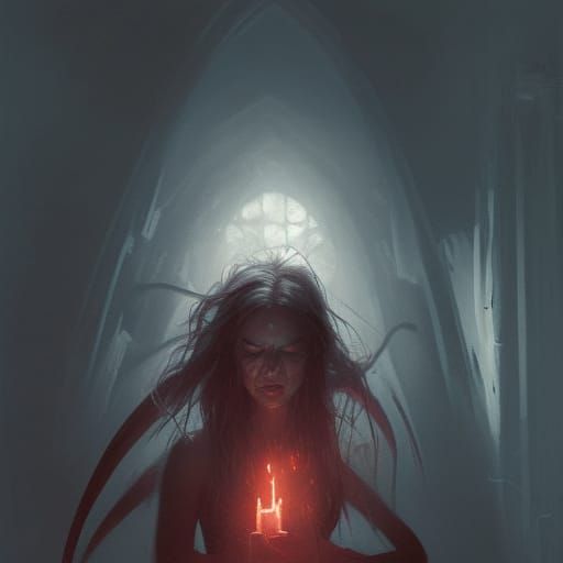 Sinister Demonic Figure in Dark Fantasy Style