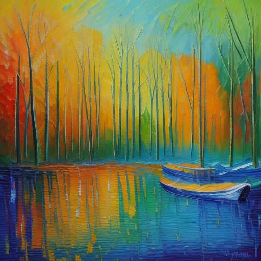 Relaxing School Library in Neo-Impressionist Oil Painting