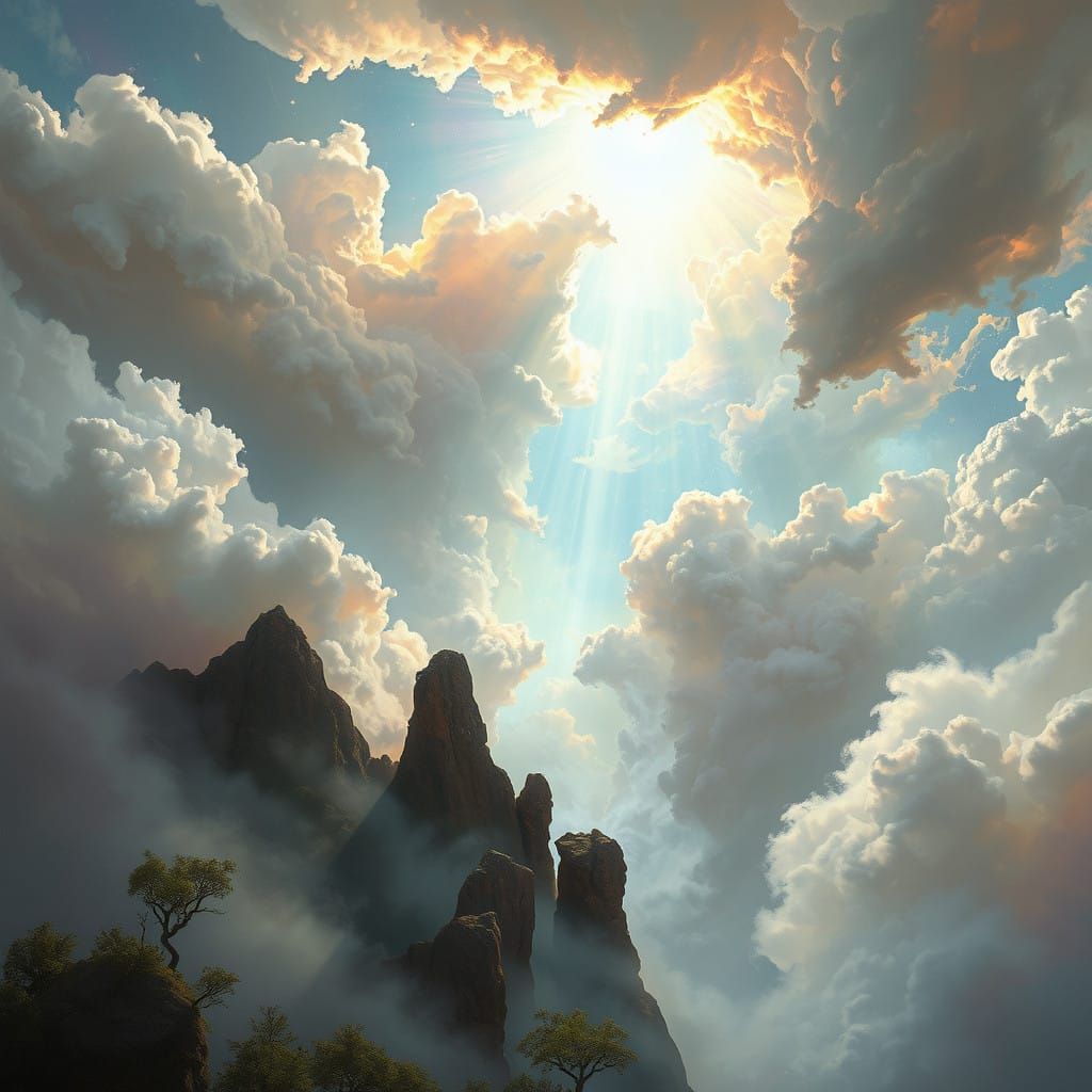 Ethereal Fantasy Realm Unfolds in Smoky Twilight