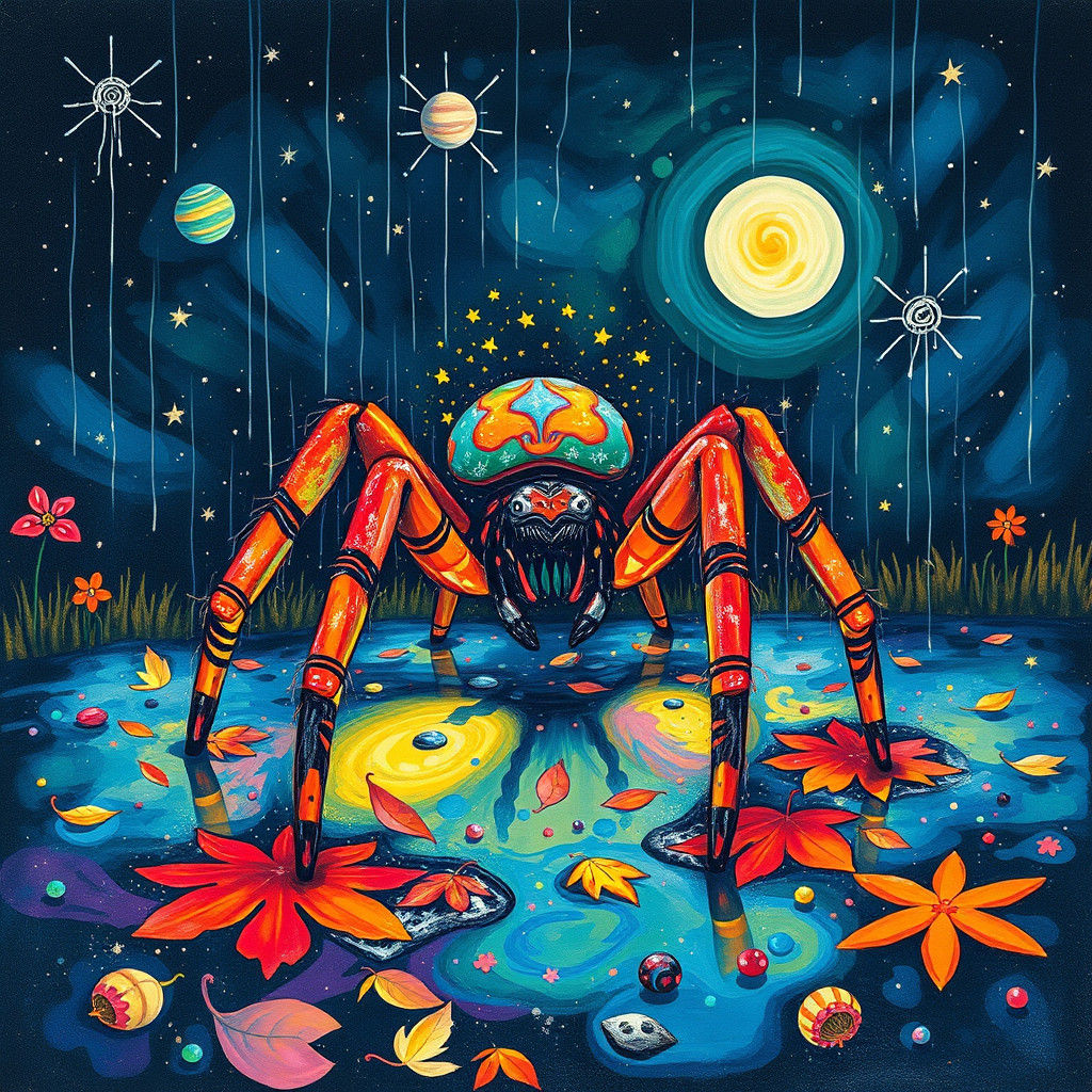 Crayon Spider Creates Graffiti World in Whimsical Style