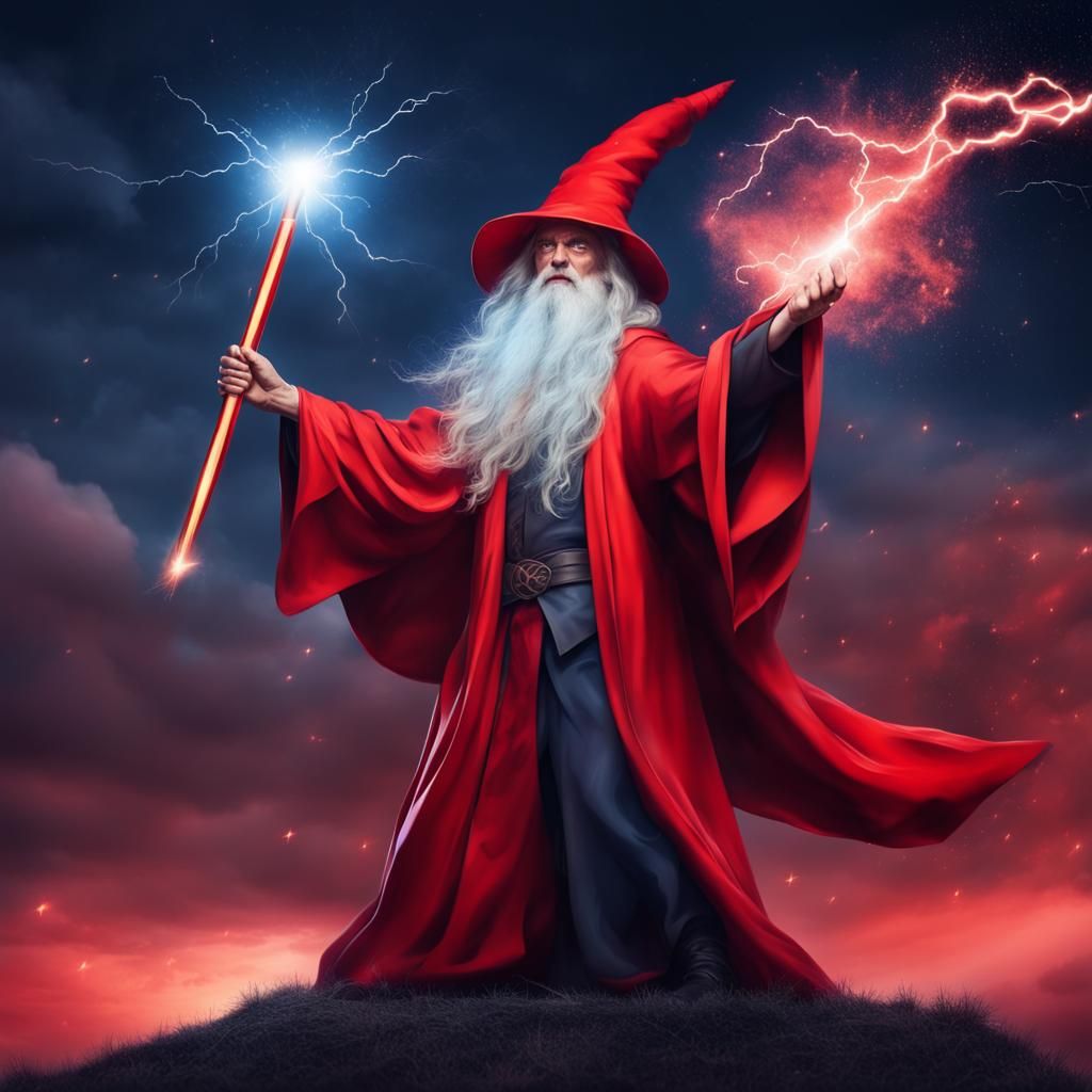 Powerful Wizard Generates Thunder at Dusk