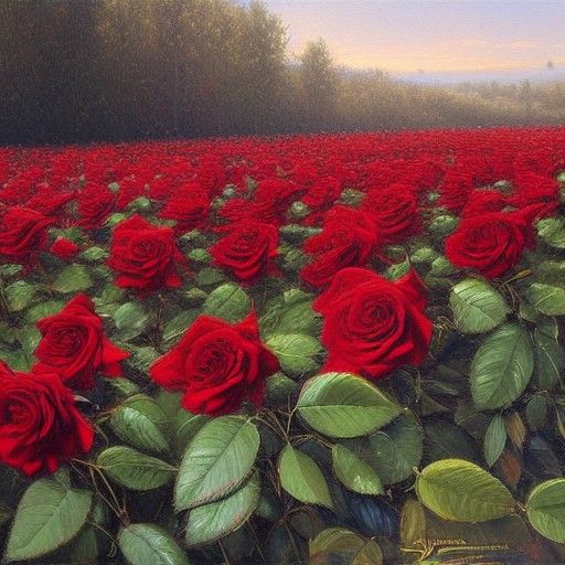 A Million Roses: Oil Painting