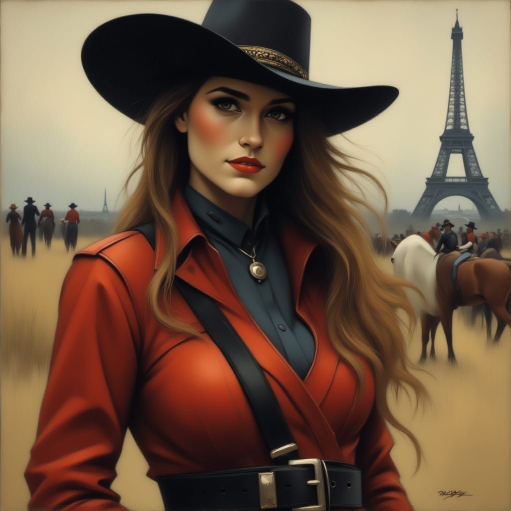 Cowgirl Sheriff Portrait in Paris