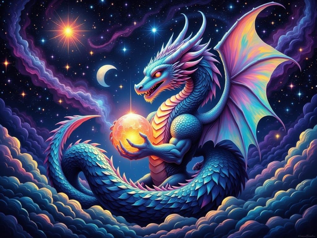 Celestial Dragon Soars Through Galactic Tapestry