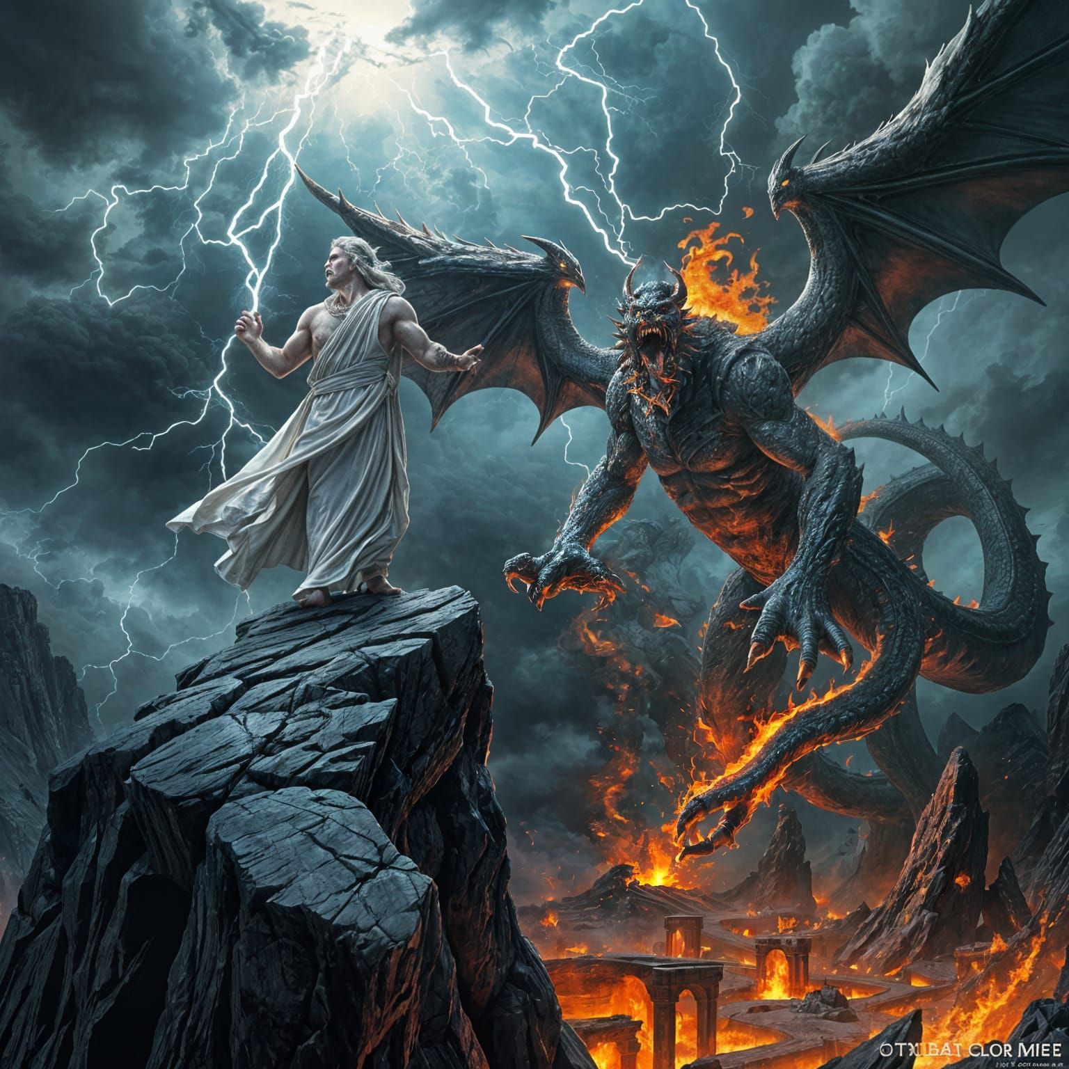 Zeus' Victory Over Typhon in Apocalyptic Battle