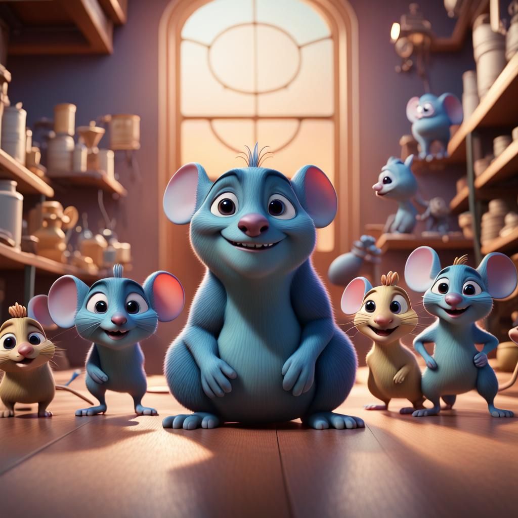 Charming Mice in Pixar-Inspired 3D Art