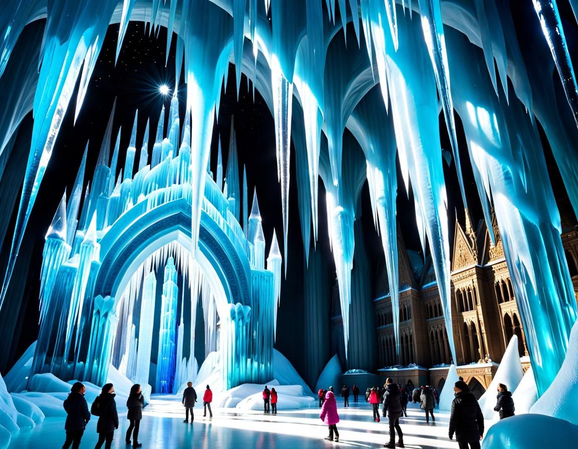 Ice Sculpture Hall in the Snow Queen's Palace