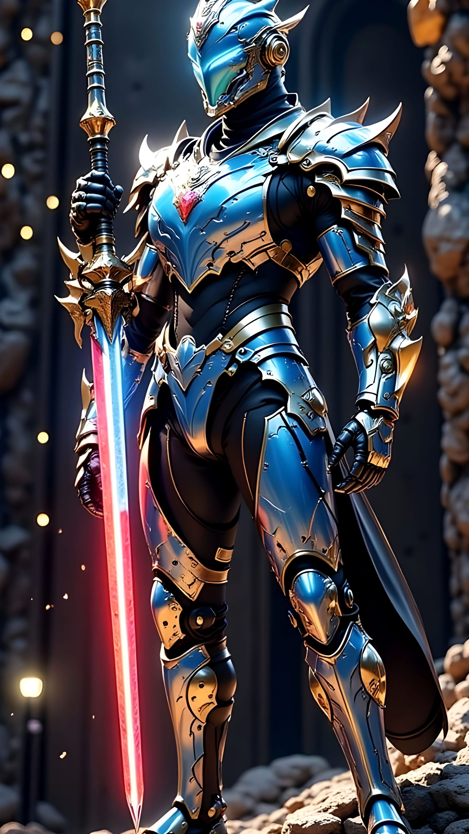 Alien Space Warrior in Elegant Battle Armor